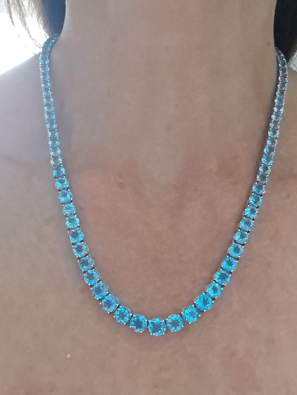 Sterling Silver Blue Topaz Necklace